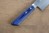 Kunihira Kokuryu VG10 Hammered Santoku  170mm Blue Pakka wood Handle - Japannywholesale