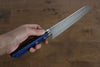 Kunihira Kokuryu VG10 Hammered Santoku  170mm Blue Pakka wood Handle - Japannywholesale