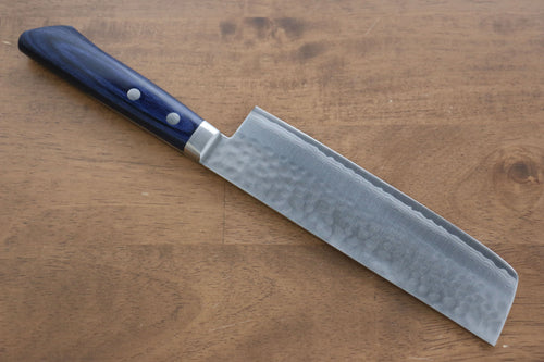 Kunihira Kokuryu VG10 Hammered Usuba  165mm Blue Pakka wood Handle - Japannywholesale