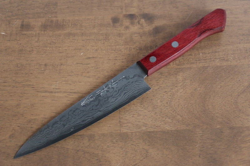 Nao Yamamoto VG10 Damascus Petty-Utility  150mm Red Pakka wood Handle - Japannywholesale