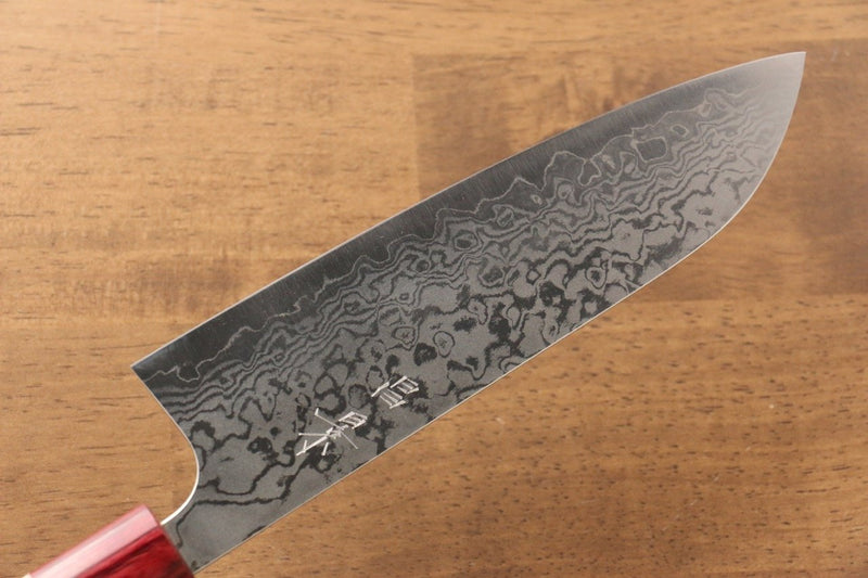 Masakage Masakage Kiri VG10 Damascus Santoku  170mm with Magnolia Handle - Japannywholesale