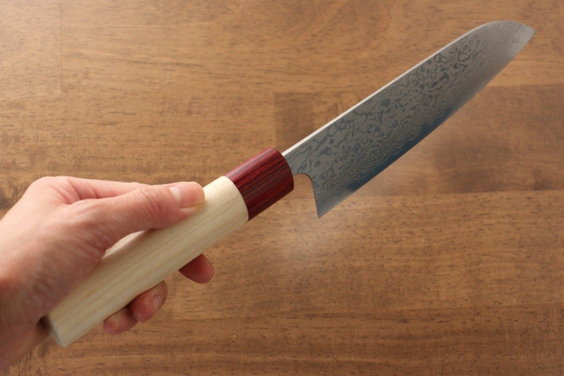 Masakage Masakage Kiri VG10 Damascus Santoku  170mm with Magnolia Handle - Japannywholesale