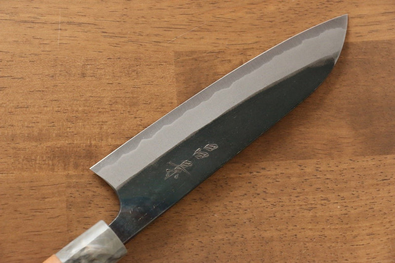 Masakage Masakage Mizu Blue Steel No.2 Black Finished Santoku  165mm with American Cherry Handle - Japannywholesale