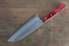 Nao Yamamoto VG10 Hammered Damascus Santoku  170mm Red Pakka wood Handle - Japannywholesale