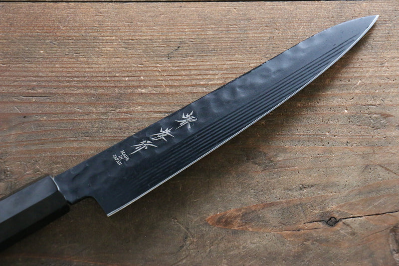 Sakai Takayuki Kurokage VG10 Hammered Teflon Coating Petty-Utility  150mm Wenge Handle - Japannywholesale