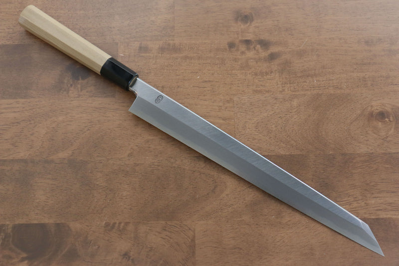 Kikuzuki White Steel No.2 Kasumitogi Kiritsuke Yanagiba  300mm Magnolia Handle - Japannywholesale