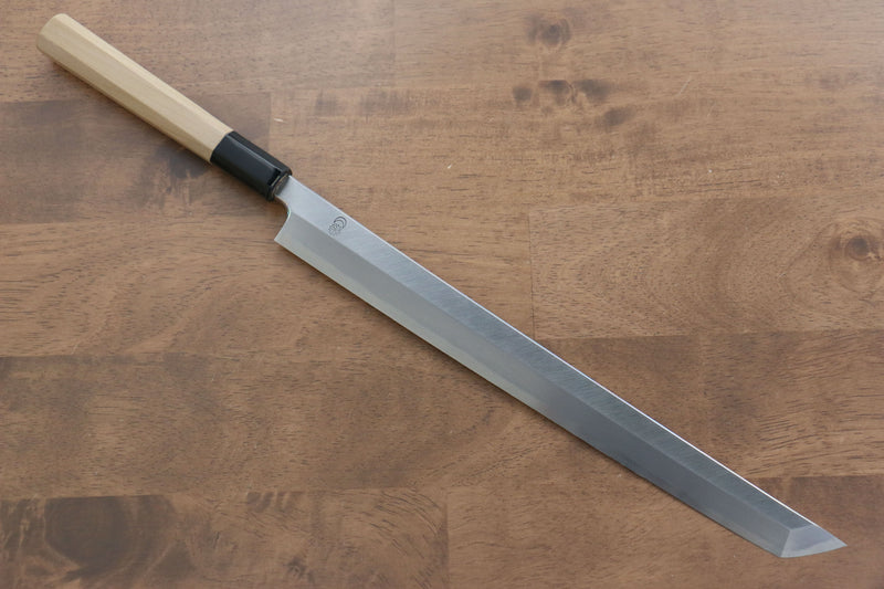 Kikuzuki White Steel No.2 Kasumitogi Sakimaru Takohiki  300mm Magnolia Handle - Japannywholesale