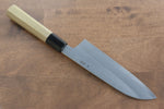 Kikuzuki White Steel No.2 Kasumitogi Santoku  180mm Magnolia Handle - Japannywholesale