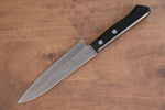 Nao Yamamoto AUS8 Hammered Petty-Utility  135mm Black Pakka wood Handle - Japannywholesale