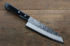 Takamura Knives Chromax Steel Hammered Santoku  170mm with Black Pakka wood Handle - Japannywholesale