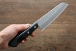 Takamura Knives Chromax Steel Hammered Santoku  170mm with Black Pakka wood Handle - Japannywholesale