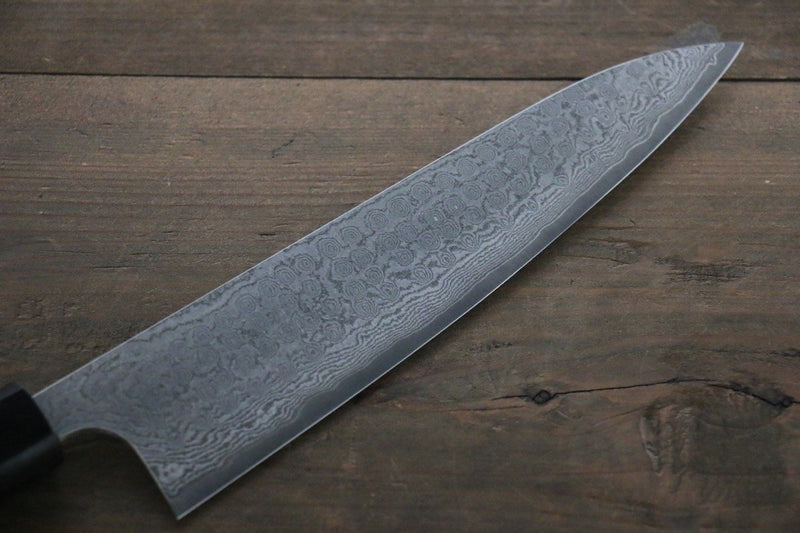 Nao Yamamoto VG10 Black Damascus Gyuto Japanese Knife 210mm Shitan Handle - Japannywholesale