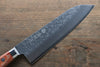 Takamura Knives Chromax Steel Hammered Santoku  170mm with Brown Pakka wood Handle - Japannywholesale