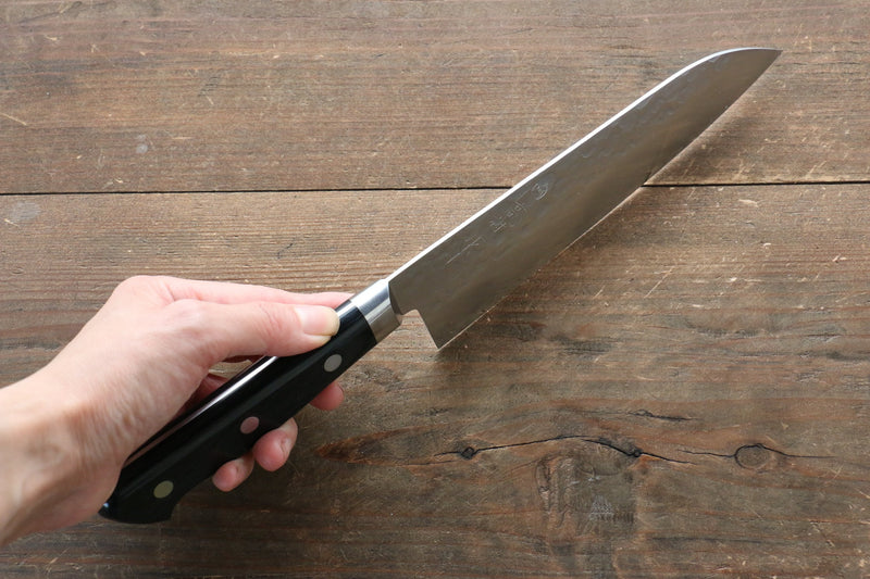 Takamura Knives VG10 Hammered Santoku  170mm with Black Pakka wood Handle - Japannywholesale
