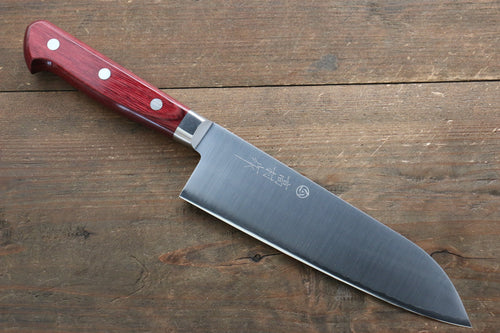 Takamura Knives SG2 Santoku  170mm with Red Pakka wood Handle - Japannywholesale