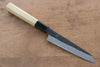 Kikuzuki White Steel No.2 Black Finished Kiritsuke Petty-Utility  135mm Magnolia Handle - Japannywholesale