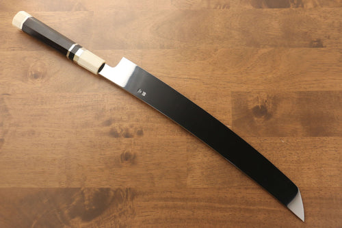 Jikko Silver Steel No.3 Sakimaru Yanagiba  330mm Ebony with Ring Handle - Japannywholesale