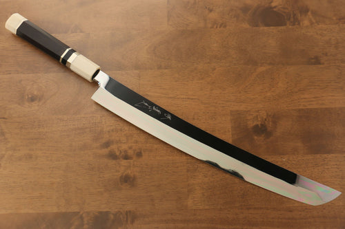 Jikko Silver Steel No.3 Sakimaru Yanagiba  360mm Ebony with Ring Handle - Japannywholesale