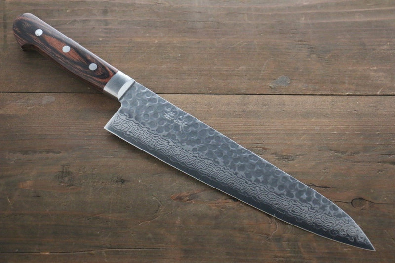 Seisuke VG10 17 Layer Damascus Gyuto  240mm Mahogany Handle - Japannywholesale