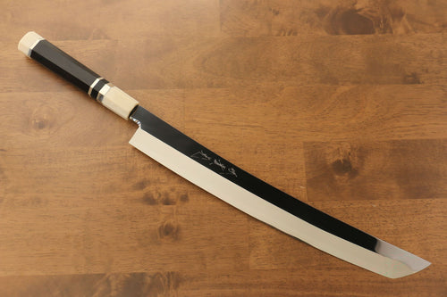 Jikko Silver Steel No.3 Sakimaru Yanagiba  330mm Ebony with Ring Handle - Japannywholesale