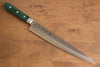 Sakai Takayuki VG10 17 Layer Damascus Sujihiki  240mm Green Pakka wood Handle - Japannywholesale