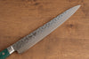 Sakai Takayuki VG10 17 Layer Damascus Sujihiki  240mm Green Pakka wood Handle - Japannywholesale