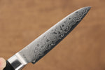 Seisuke Kagami AUS10 Mirrored Finish Damascus Petty-Utility  80mm Black Pakka wood Handle - Japannywholesale