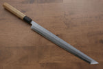 Kikuzuki Blue Steel No.1 Damascus Sakimaru Takohiki  300mm Magnolia Handle - Japannywholesale