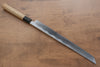 Kikuzuki Blue Steel No.1 Damascus Sakimaru Takohiki  300mm Magnolia Handle - Japannywholesale