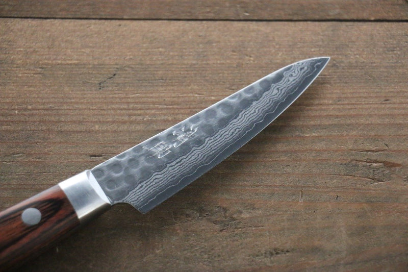 Seisuke VG10 17 Layer Damascus Petty-Utility  80mm Mahogany Handle - Japannywholesale