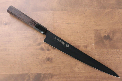 Sakai Takayuki Kurokage VG10 Hammered Teflon Coating Sujihiki  240mm Wenge Handle - Japannywholesale