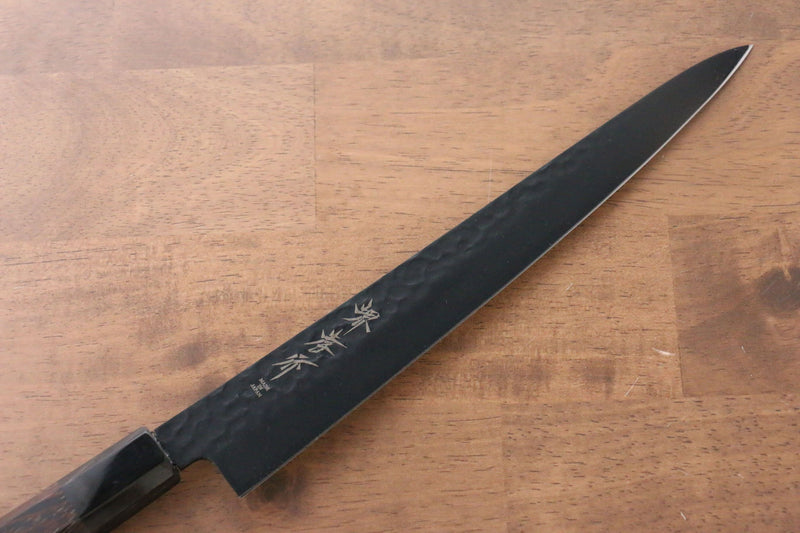 Sakai Takayuki Kurokage VG10 Hammered Teflon Coating Sujihiki  240mm Wenge Handle - Japannywholesale