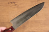 Nao Yamamoto Silver Steel No.3 Nashiji Santoku  180mm Red Pakka wood Handle - Japannywholesale