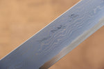 Jikko Blue Steel Damascus Kiritsuke Sujihiki  270mm Ebony with Double Ring Handle - Japannywholesale