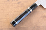 Jikko Blue Steel Damascus Kiritsuke Gyuto  210mm Ebony with Double Ring Handle - Japannywholesale