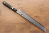 Jikko Blue Steel Damascus Sakimaru Sujihiki  270mm Ebony with Double Ring Handle - Japannywholesale