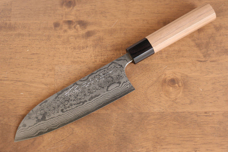 Nao Yamamoto VG10 Damascus Santoku  165mm Walnut Handle - Japannywholesale