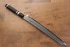 Jikko Blue Steel Damascus Kiritsuke Sujihiki  300mm Ebony with Double Ring Handle - Japannywholesale