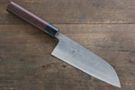 Fujiwara Teruyasu White Steel No.1 Nashiji Santoku  165mm with shitan Handle - Japannywholesale