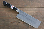 Fujiwara Teruyasu Maboroshi White Steel No.1 Nashiji Hammered Nakiri  150mm with Black Pakka wood Handle - Japannywholesale