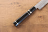 Jikko Blue Steel Damascus Sakimaru Sujihiki  300mm Ebony with Double Ring Handle - Japannywholesale