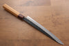 Sakai Takayuki Blue Super Hammered Black Finished Sujihiki  240mm Keyaki (Japanese Elm) Handle - Japannywholesale