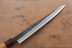 Sakai Takayuki Blue Super Hammered Black Finished Sujihiki  240mm Keyaki (Japanese Elm) Handle - Japannywholesale