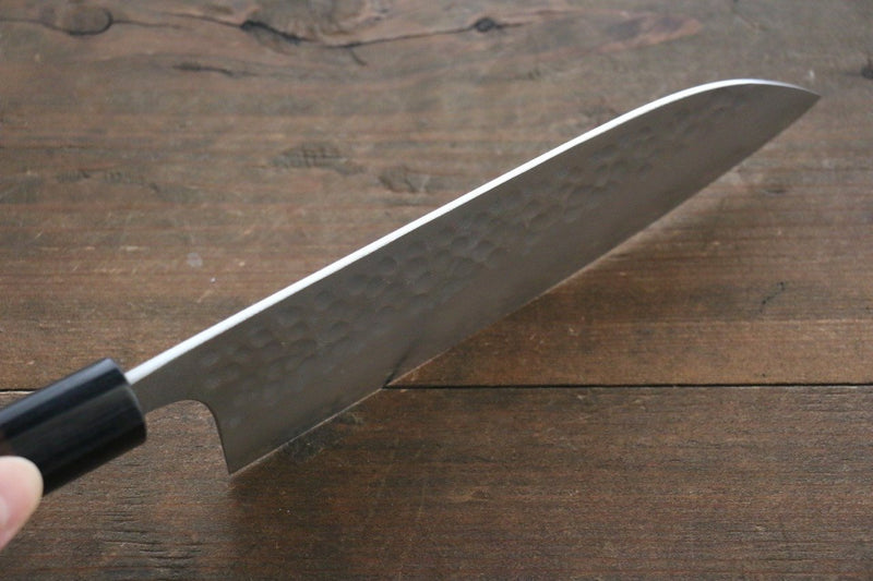 Yoshimi Kato Silver Steel No.3 Hammered Santoku Japanese Chef Knife 165mm - Japannywholesale