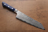 Seisuke Blue Steel No.2 Nashiji Kiritsuke Santoku  195mm Blue Pakka wood Handle - Japannywholesale