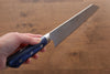 Seisuke Blue Steel No.2 Nashiji Kiritsuke Santoku  195mm Blue Pakka wood Handle - Japannywholesale