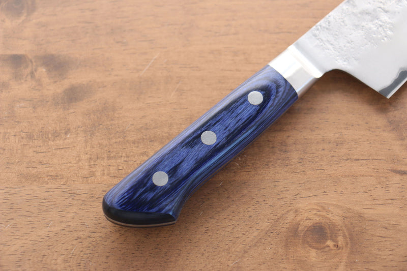 Seisuke Blue Steel No.2 Nashiji Japanese Kiritsuke Santoku & Kiritsuke Petty  Blue Pakka wood Handle - Japannywholesale