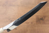 Jikko Silver Steel No.3 Mirrored Finish Kiritsuke Yanagiba  330mm Ebony with Ring Handle - Japannywholesale