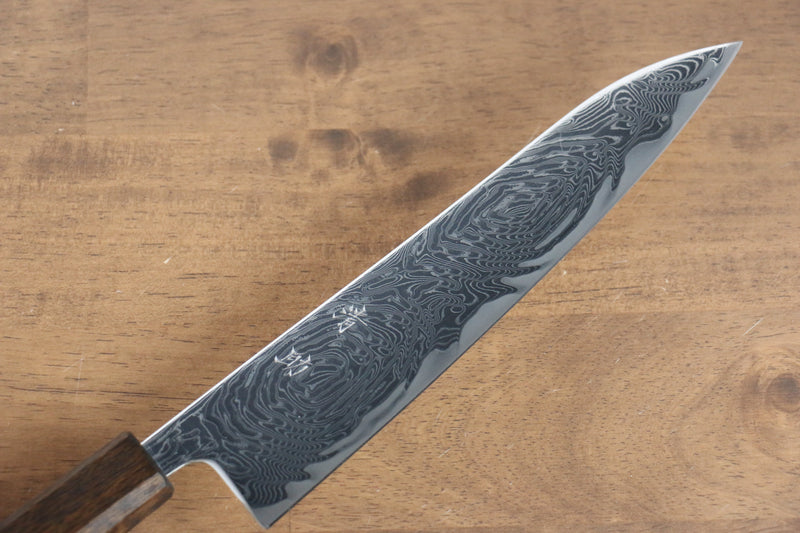 Seisuke Nami AUS10 Mirrored Finish Damascus Gyuto  210mm Oak Handle - Japannywholesale