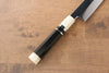 Jikko Silver Steel No.3 Mirrored Finish Kiritsuke Yanagiba  330mm Ebony with Ring Handle - Japannywholesale